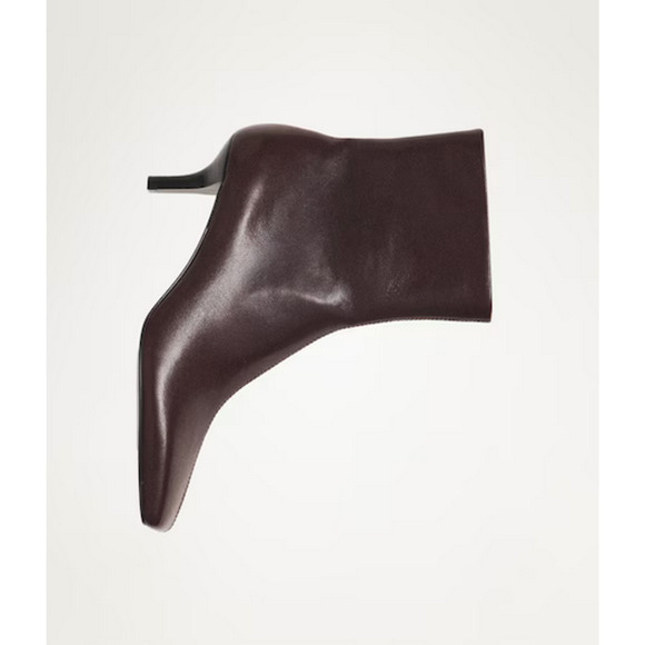 MANGO MNG CHOCOLATE COSME SQUARED SQUARE TOE LEATHER ANKLE BOOTS BOOTIE 37 6.5 - Picture 4 of 10